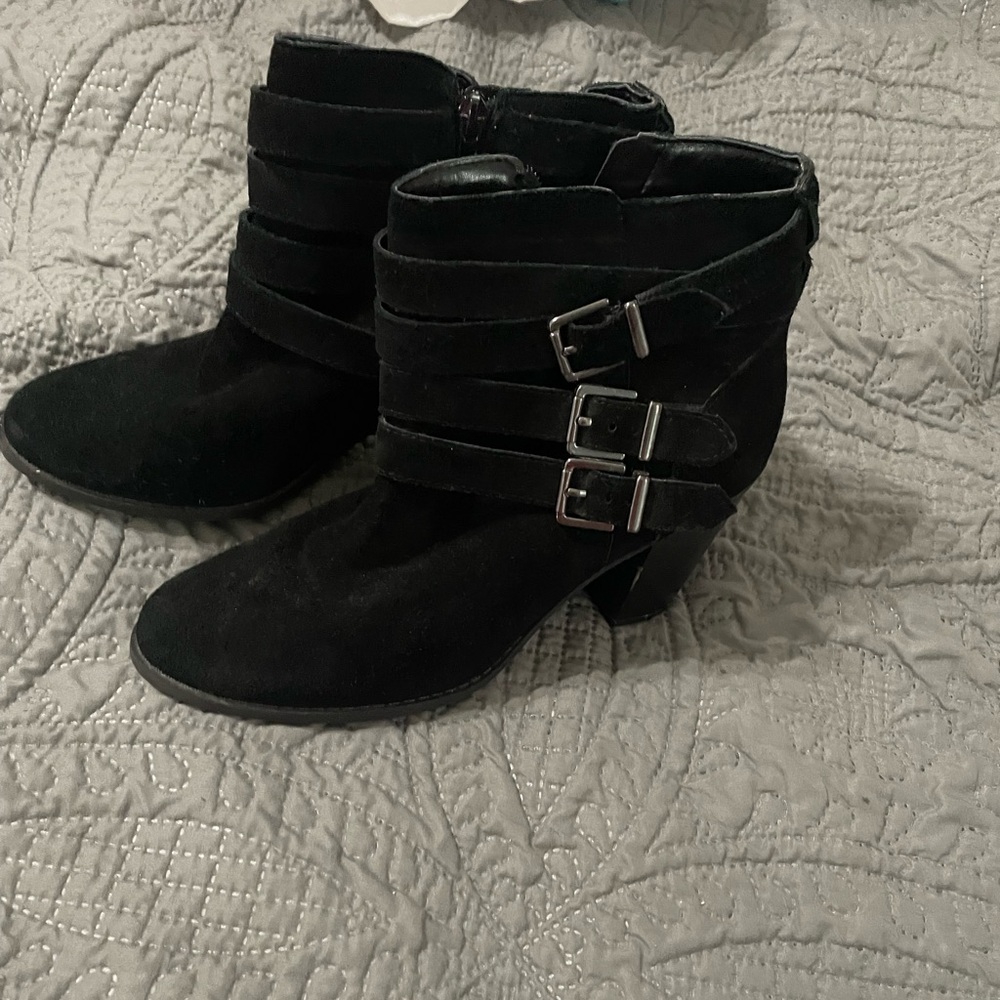 Inc black suede booties